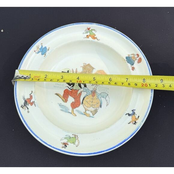 Antique 1924 Uncle Wiggly Grandpa Goosey Gander Sebring Pottery Co 8.5” Bowl - Picture 7 of 8